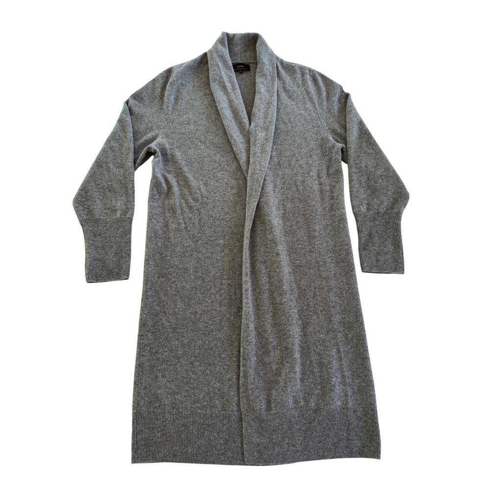 Quince Mongolian Cashmere Duster Cardigan Gray Size M 100% Cashmere Minimalist - Picture 5 of 9